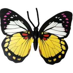 DecoWoerner Decoración De Animales|Decoración De Primavera>2 Mariposas Deco Amarillas 50 Cm