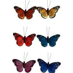 DecoWoerner Decoración De Animales|Decoración De Primavera>6 Mariposas Decorativas Con Clip De Colores 9 Cm