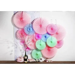 DecoWoerner Decoración Temática>Abanicos Decorativos Fucsia Claro Ø 68 Cm