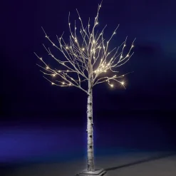 DecoWoerner Decoración De Invierno|Árboles Artificiales>Abedul Con LED, 160 Cm
