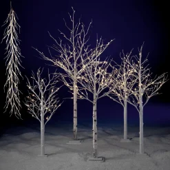 DecoWoerner Decoración De Invierno|Árboles Artificiales>Abedul Con LED, 160 Cm