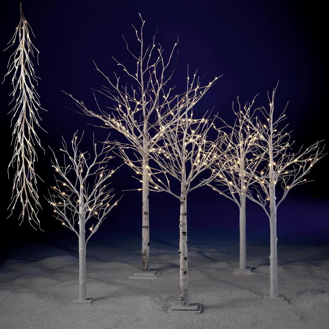 DecoWoerner Decoración De Invierno|Árboles Artificiales>Abedul Con LED, 160 Cm