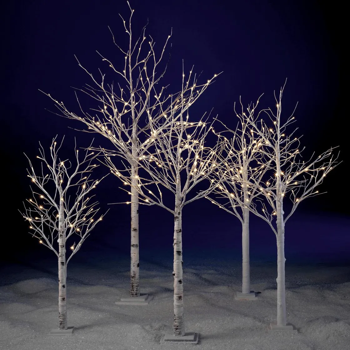 DecoWoerner Decoración De Invierno|Árboles Artificiales>Abedul Con LED, 210 Cm