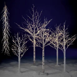 DecoWoerner Decoración De Invierno|Árboles Artificiales>Abedul Con LED, 120 Cm