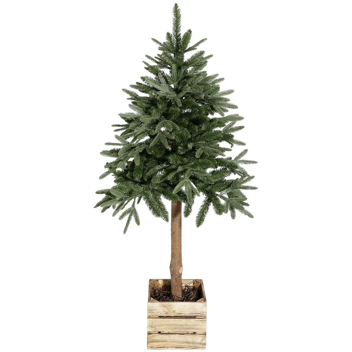 DecoWoerner Árboles De Mesa Y Ramas De Abeto|Árboles De Navidad Artificiales>Abeto Artificial En Un Cubo De Madera