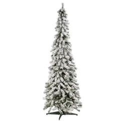 DecoWoerner Árboles De Navidad Artificiales>Abeto Artificial, Estrecho, Cubierto De Nieve 210 Cm