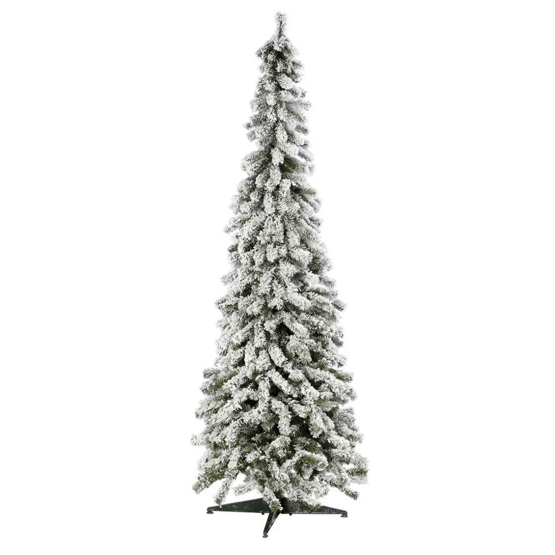 DecoWoerner Árboles De Navidad Artificiales>Abeto Artificial, Estrecho, Cubierto De Nieve 210 Cm