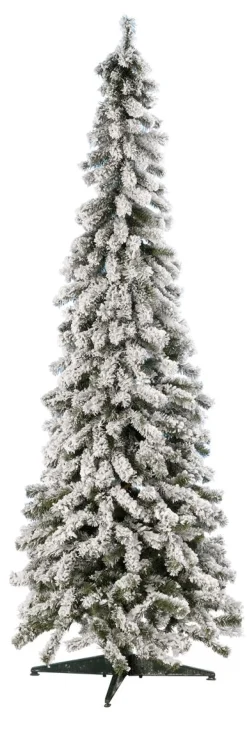 DecoWoerner Decoración De Invierno|Árboles De Navidad Artificiales>Abeto Artificial, Estrecho, Cubierto De Nieve 240 Cm