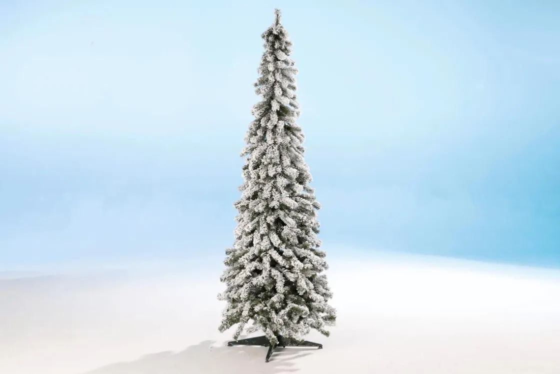 DecoWoerner Decoración De Invierno|Árboles De Navidad Artificiales>Abeto Artificial, Estrecho, Cubierto De Nieve 240 Cm