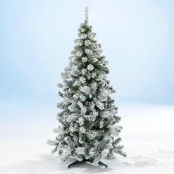 DecoWoerner Árboles De Navidad Artificiales>Abeto Artificial Estrecho Nevado De 180 Cm
