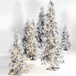 DecoWoerner Árboles De Navidad Artificiales>Abeto De Invierno, Abeto Artificial De Luvi Con Nieve Con Luz LED, 160 Cm