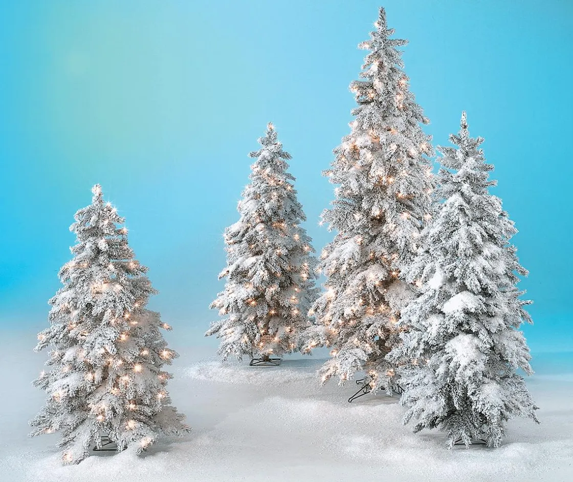 DecoWoerner Árboles De Navidad Artificiales>Abeto De Invierno, Abeto Artificial De Luvi Con Nieve Con Luz LED, 160 Cm
