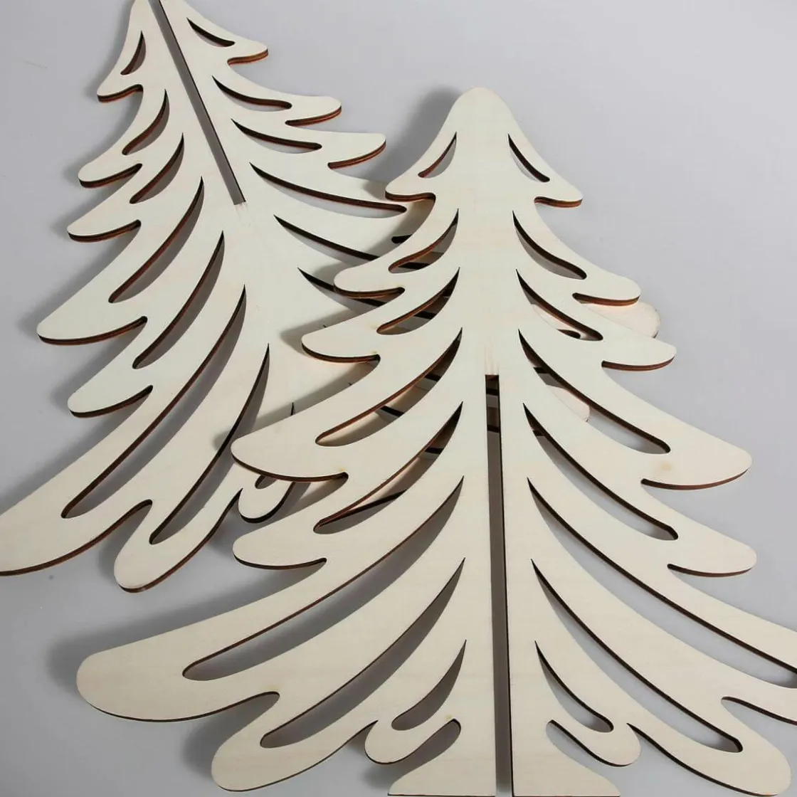 DecoWoerner Decoración Natural|Figuras De Navidad>Abeto De Madera, 60 Cm De Altura