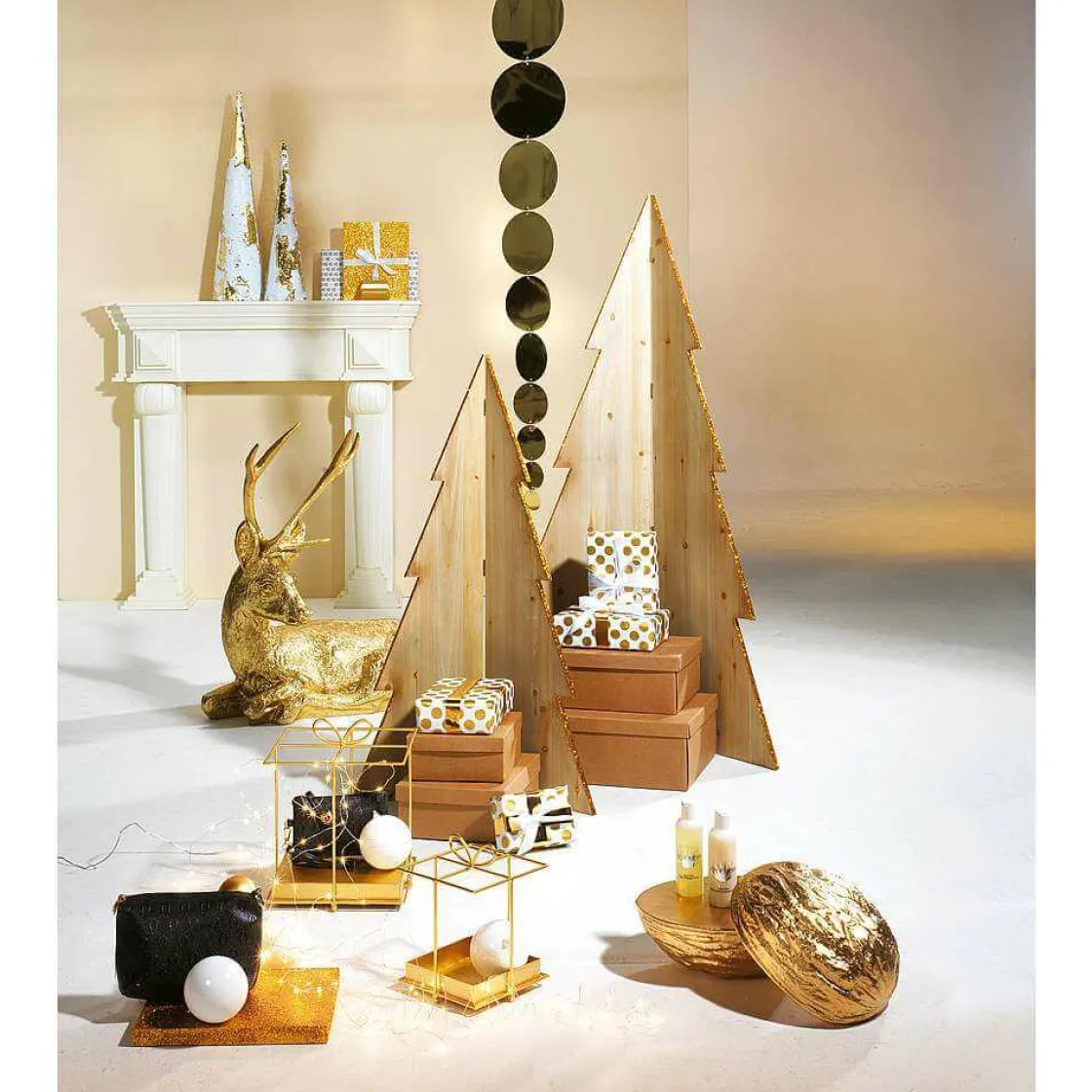DecoWoerner Decoración Natural|Figuras De Navidad>Abeto Decorativo De Madera Altura 140 Cm