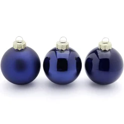 DecoWoerner Bolas De Navidad>Adornos Navideños De Cristal Con 3 Acabados Diferentes En Oscuro