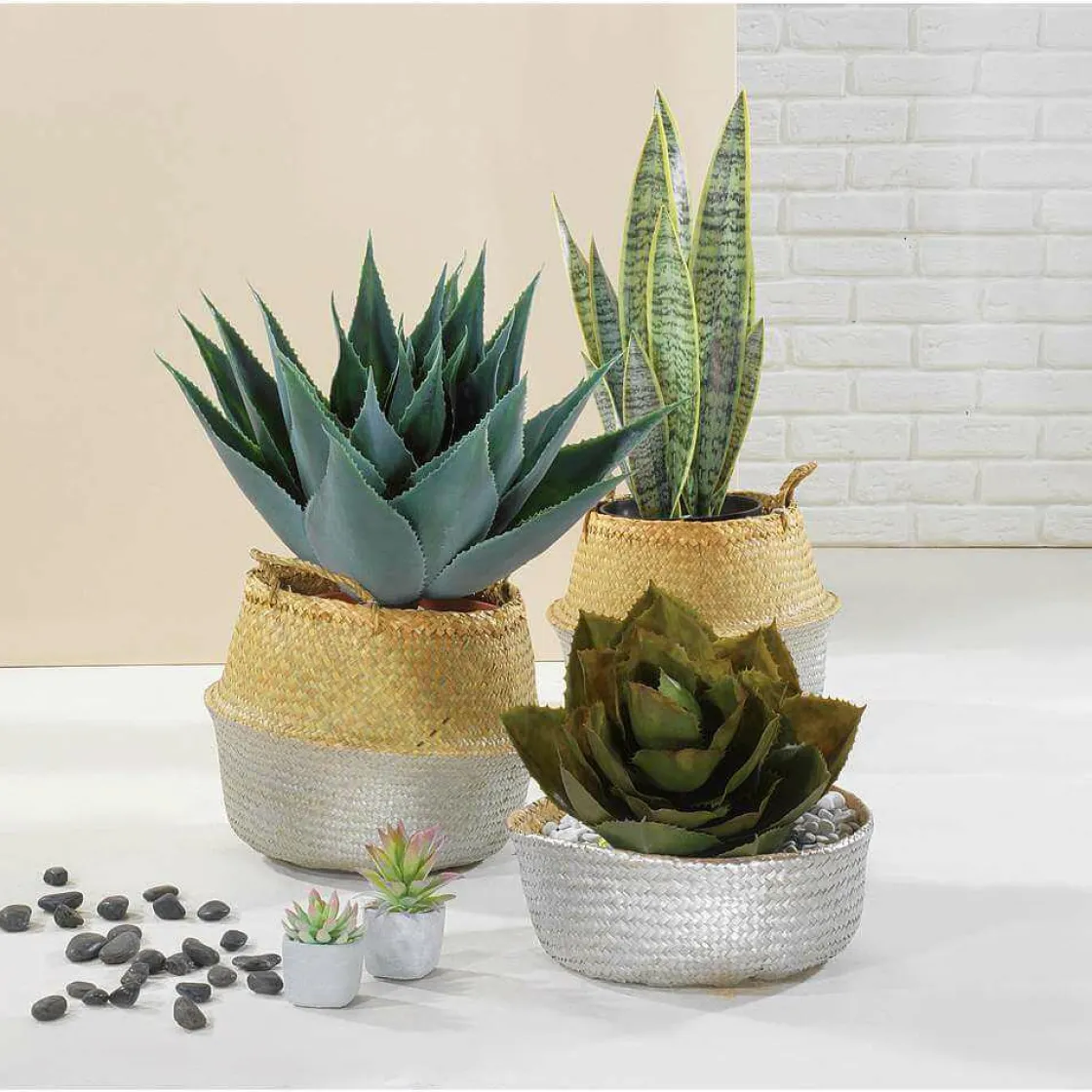 DecoWoerner Plantas De Interior>Agave Parryi Artificial Sin Maceta, 38 Cm Ø