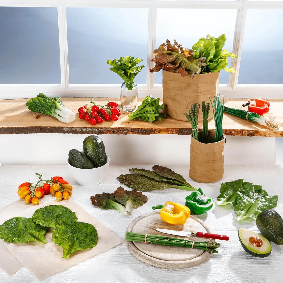 DecoWoerner Verduras Y Hierbas|Frutas>Aguacate De Imitación, 3 Piezas