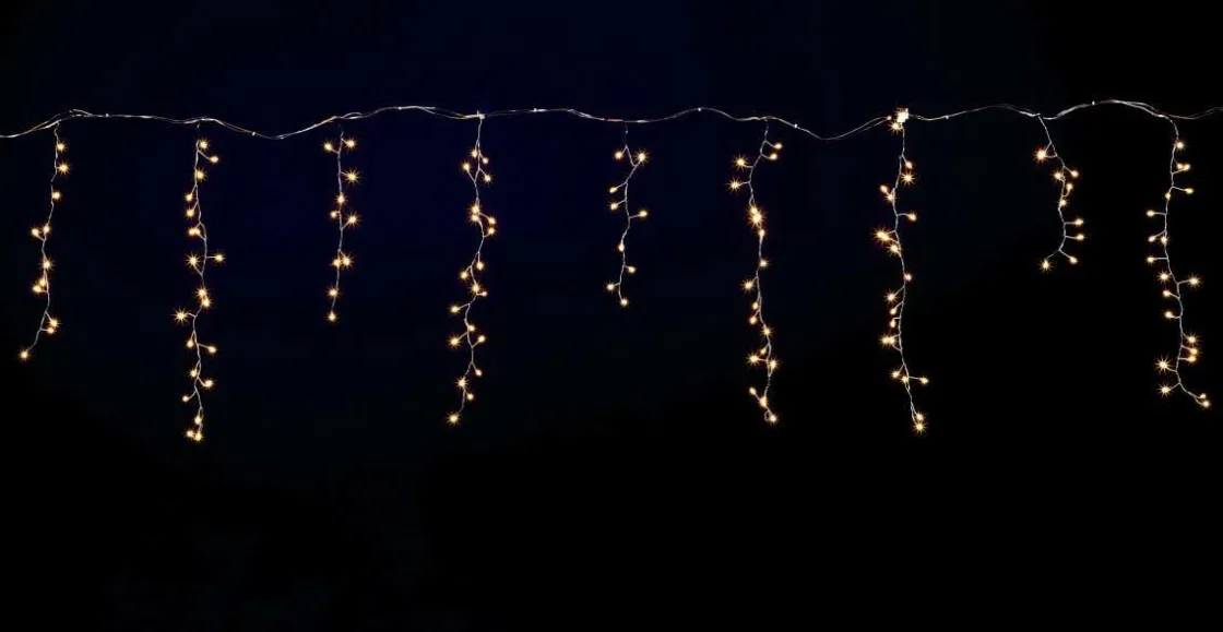 DecoWoerner Luces De Navidad>Alambre LED Icicle Light "Fuegos Artificiales", Cortina De Luces Anchura 385 Cm