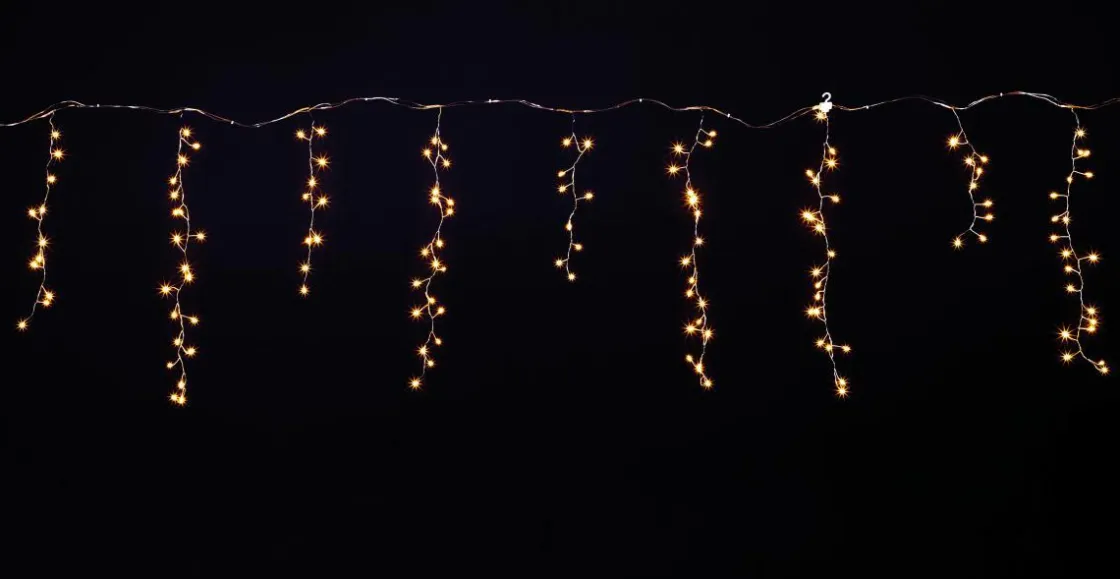 DecoWoerner Luces De Navidad>Alambre LED Icicle Light "Fuegos Artificiales", Cortina De Luces Anchura 385 Cm