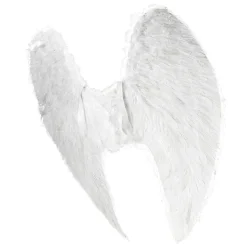 DecoWoerner Decoración Navideña Xxl>Alas De ángel Blancas Con Plumas, Longitud 120 Cm