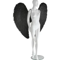 DecoWoerner Decoración Temática>Alas De ángel Negras Con Plumas, Longitud 120 Cm
