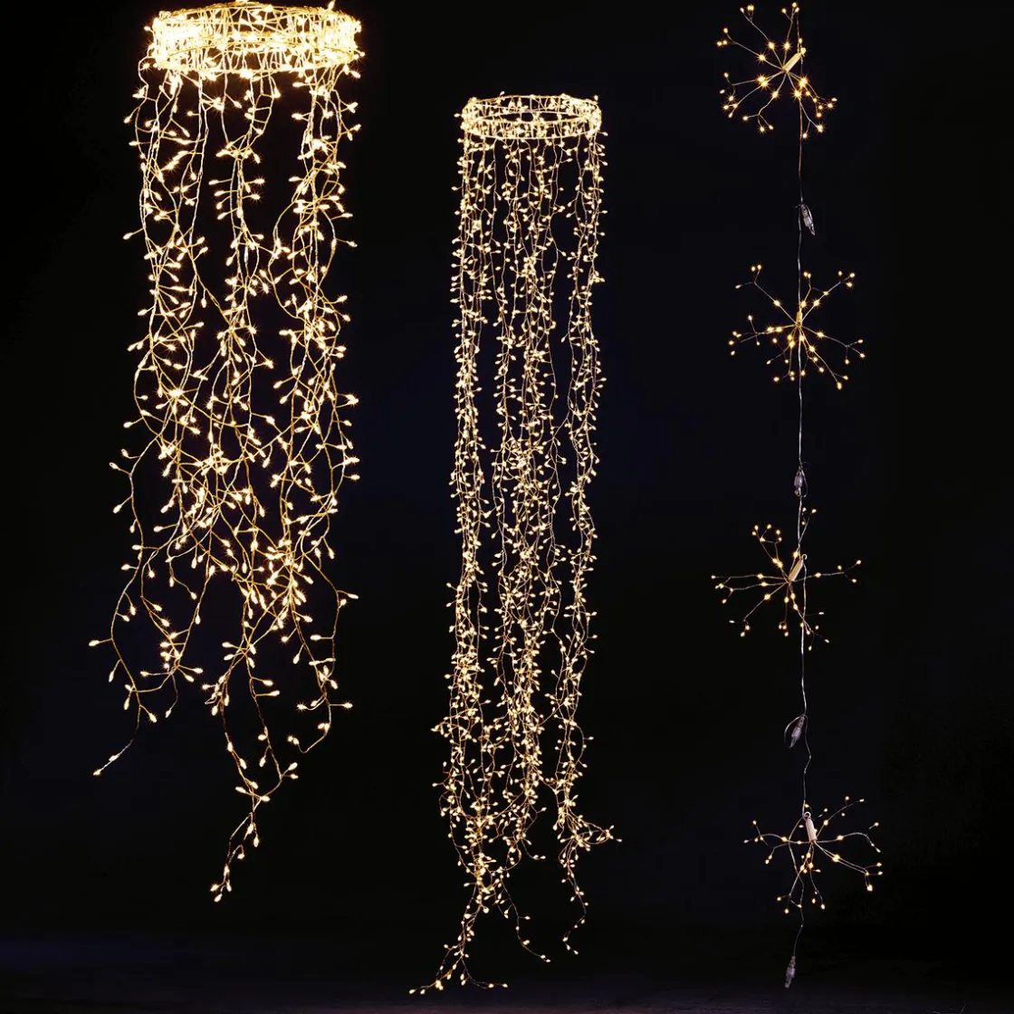 DecoWoerner Luces De Navidad>Anillo De Luces De Alambre "Fuegos Artificiales", Longitud 185 Cm, Ø 30 Cm