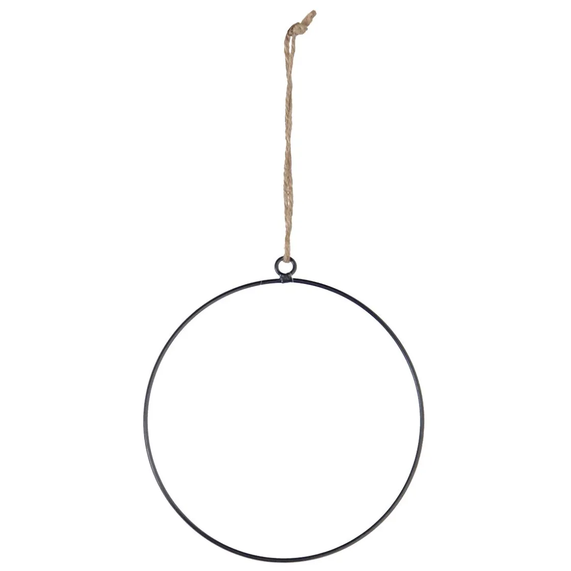 DecoWoerner Decoración De Otoño|Decoración De Verano>Anillo De Metal Deco Con Percha De Cuerda De Yute 20 Cm Ø