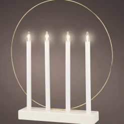 DecoWoerner Luz Decorativa|Luces De Navidad>Anillo Deco Con Velas LED 45 Cm
