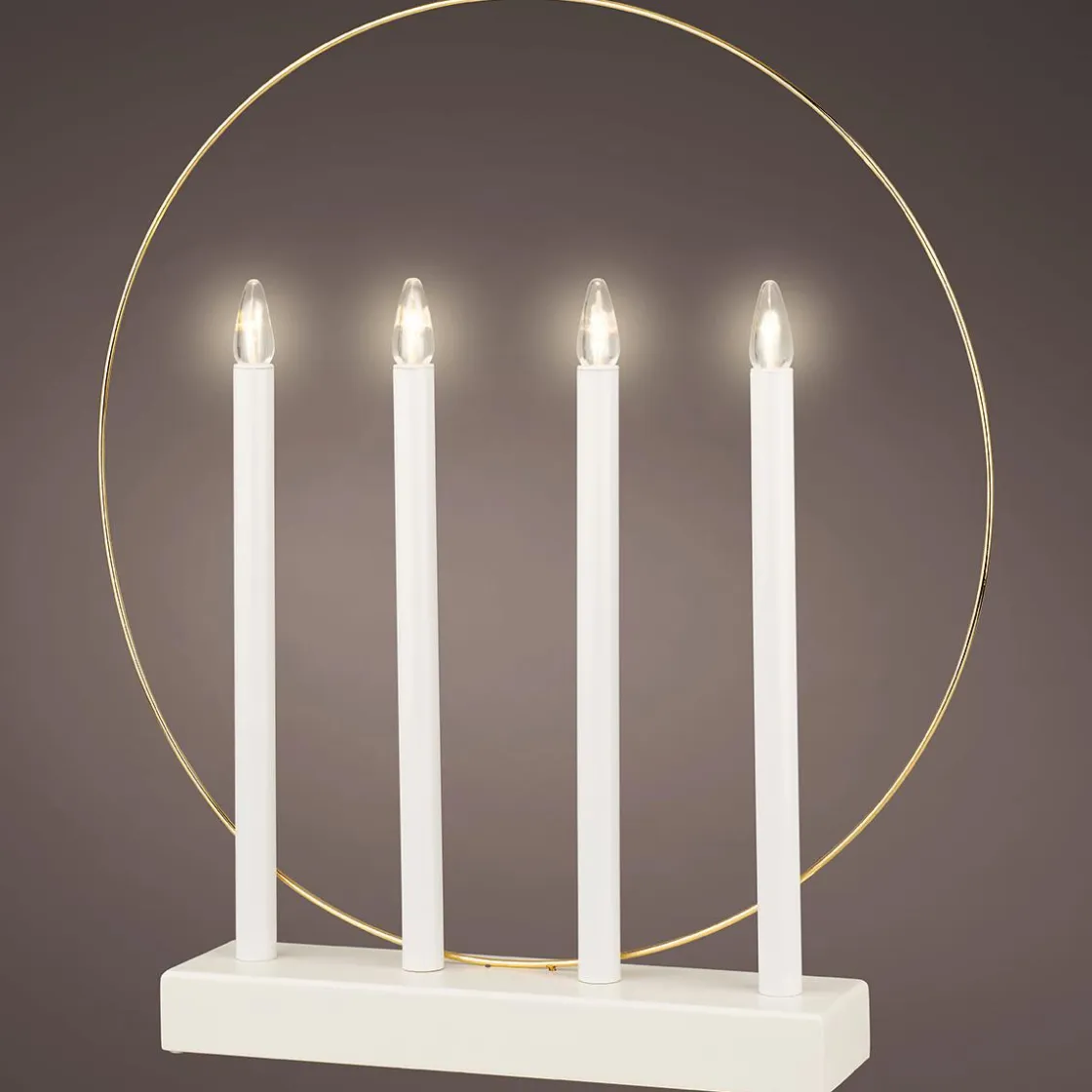 DecoWoerner Luz Decorativa|Luces De Navidad>Anillo Deco Con Velas LED 45 Cm