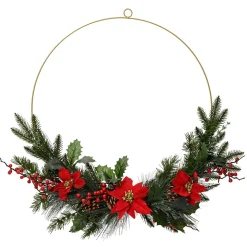DecoWoerner Decoración De Invierno|Coronas De Navidad>Anillo Decorativo De Metal 60 Cm Ø