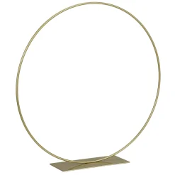 DecoWoerner Ayudas Y Herramientas De Decoración|Macetas Y Artículos De Decoración>Anillo Decorativo De Metal Con Soporte, Dorado 30 Cm Ø