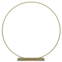 DecoWoerner Ayudas Y Herramientas De Decoración|Macetas Y Artículos De Decoración>Anillo Decorativo De Metal Con Soporte, Dorado 30 Cm Ø