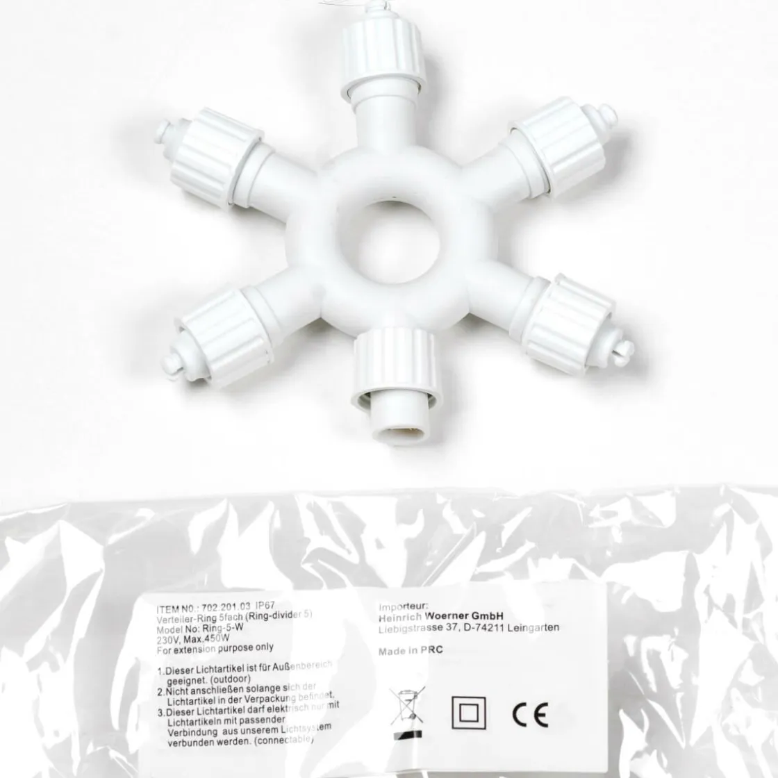 DecoWoerner Luces De Navidad>Anillo Distribuidor 5gang Para LED Profi System Blanco