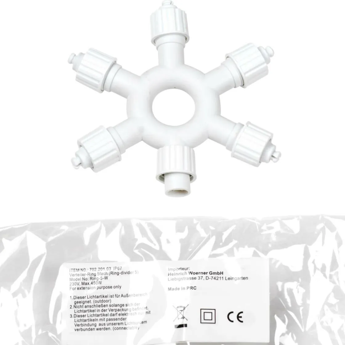 DecoWoerner Luces De Navidad>Anillo Distribuidor 5gang Para LED Profi System Blanco