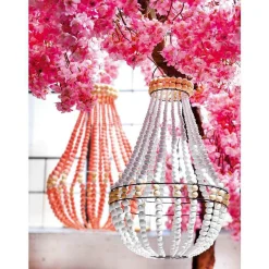 DecoWoerner Decoración Temática|Decoración De Verano>Araña De Luces De Canasto "Shabby Chic"