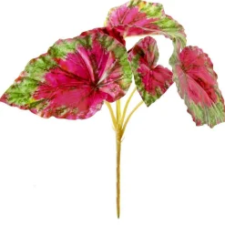 DecoWoerner Plantas Verdes|Hojas>Arbusto De Begonia Artificial , 26 Cm, 3 Piezas