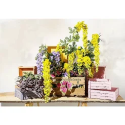 DecoWoerner Plantas Verdes|Hojas>Arbusto De Begonia Artificial , 26 Cm, 3 Piezas