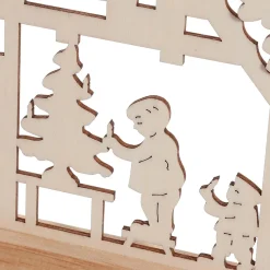 DecoWoerner Luz Decorativa|Figuras De Navidad>Arco De Vela "Cabaña Del Bosque" 7 Llamas De Madera 58 Cm
