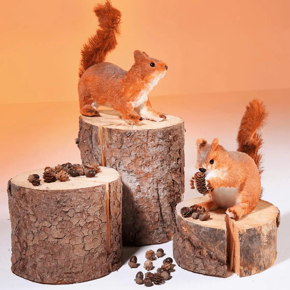 DecoWoerner Decoración De Animales|Decoración De Otoño>Ardilla Decorativa Altura 28 Cm