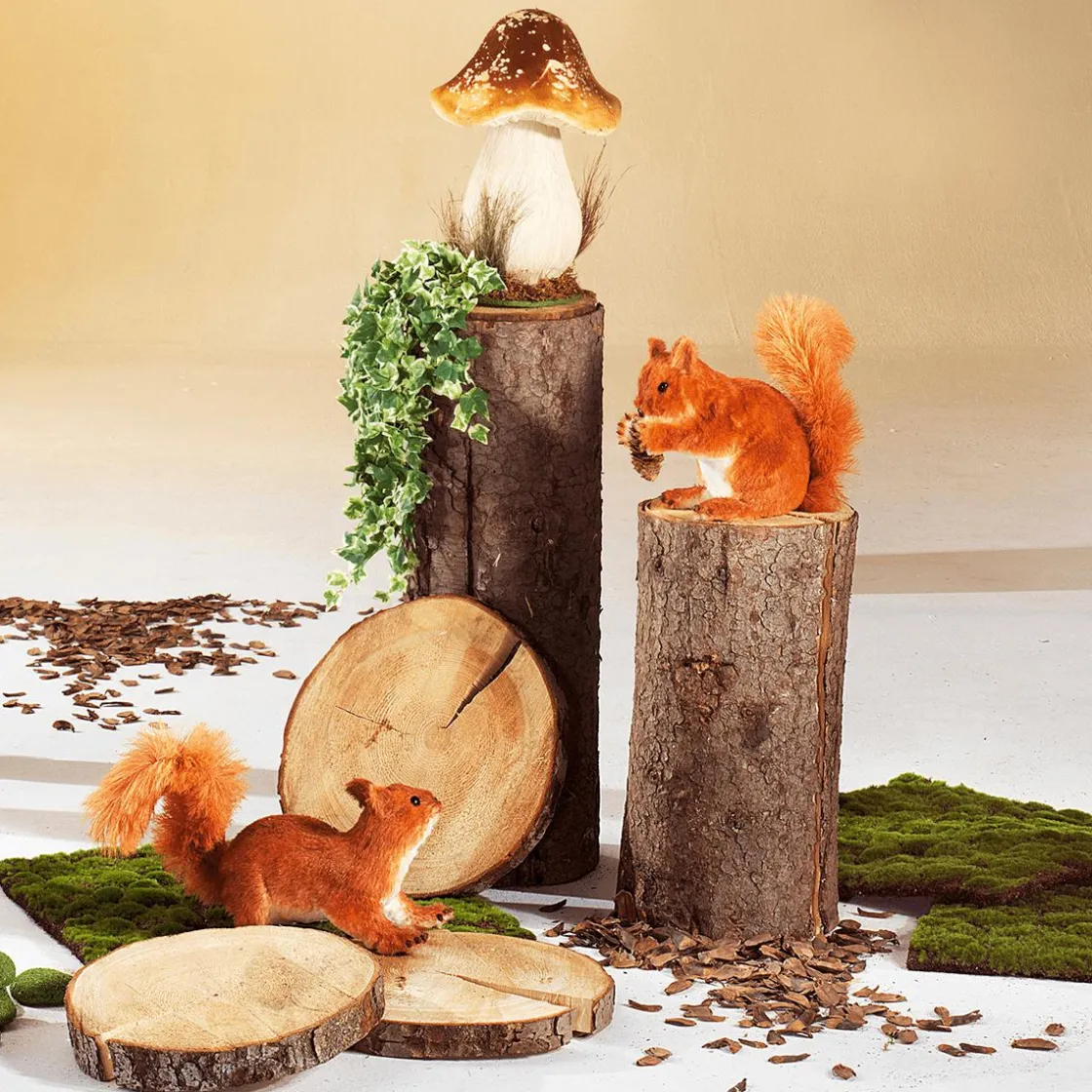 DecoWoerner Decoración De Animales|Decoración De Otoño>Ardilla Decorativa Altura 24 Cm