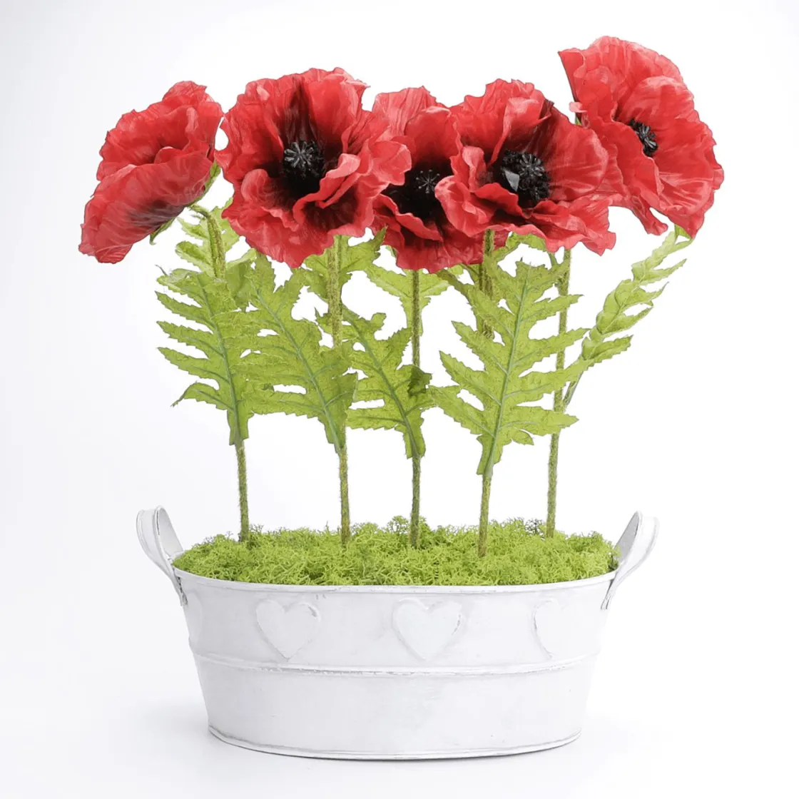 DecoWoerner Decoración De Verano|Decoración De Primavera>Bañera De Zinc Con Motivo De Corazón 32 Cm