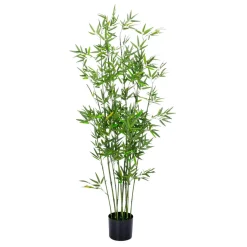 DecoWoerner Plantas Verdes|Plantas De Interior>Bambú Artificial En Maceta, 150 Cm