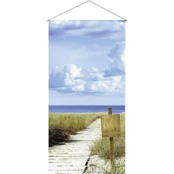 DecoWoerner Pancartas De Verano>Bandera De Fibra Natural Ligera Y Rápida "Dünenweg" De Algodón 100 X 200 Cm