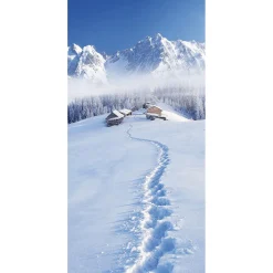 DecoWoerner Decoración De Invierno|Pancartas De Navidad E Invierno>Bandera De Tela Snow Hut 1 X 2 M