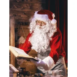DecoWoerner Bandera Xxl>Bandera De Tela XL "Papá Noel Con Libro" De Tela De Bandera Ignífuga 150 X 200 Cm