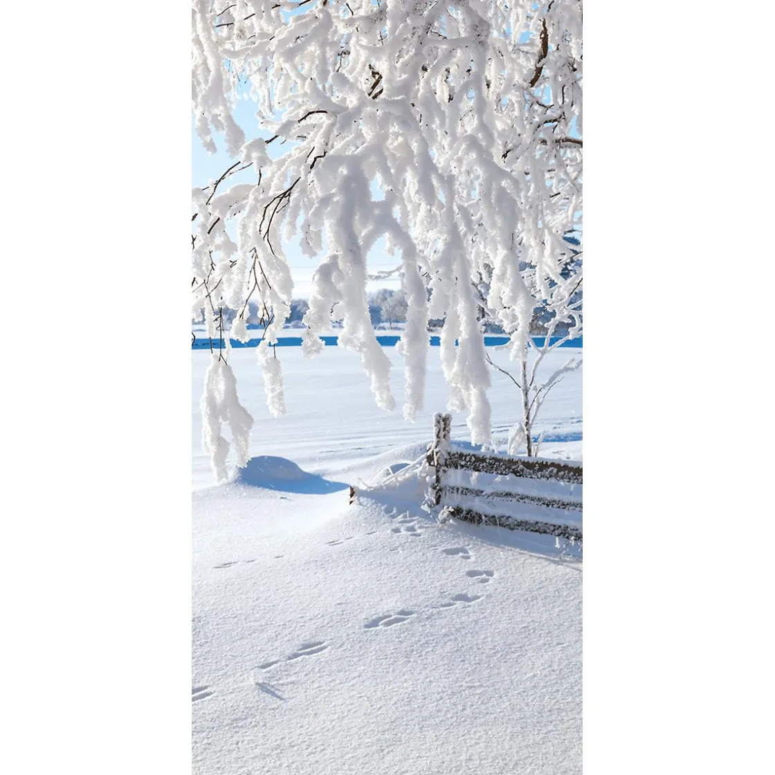 DecoWoerner Decoración De Invierno|Pancartas De Navidad E Invierno>Bandera Paisaje Nieve 1 X 2 M