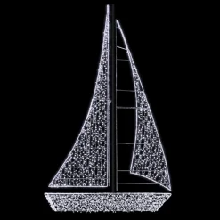 DecoWoerner Luz Decorativa|Decoración De Verano>Barco Para Exterior LED Blanco Frío 600 X 400 X 75 Cm