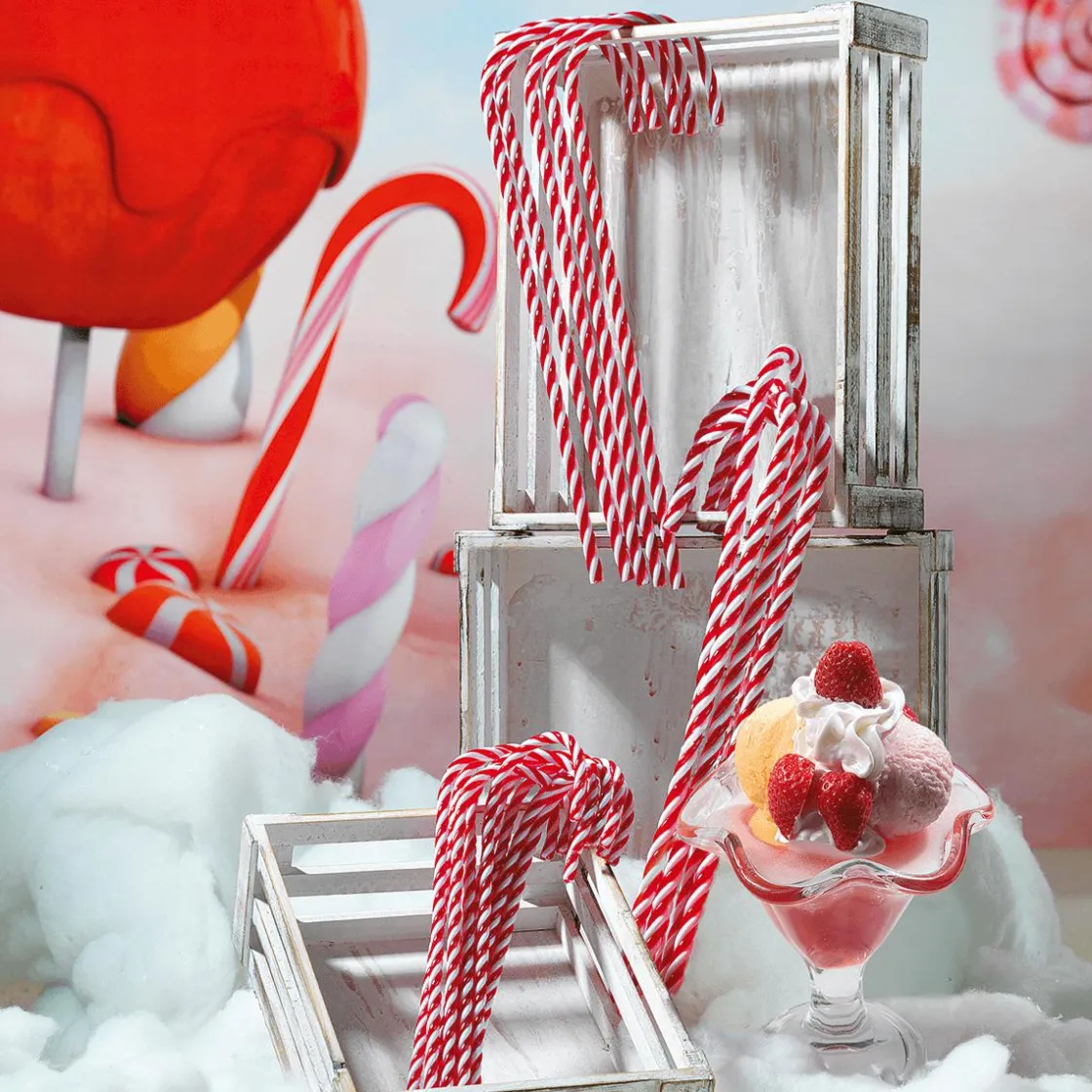 DecoWoerner Chupetes Xxl|Figuras De Navidad>Bastones De Azúcar XXL Alimento De Imitación 5 Piezas 50 Cm