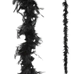 DecoWoerner Decoración Temática>Boa De Plumas, Negra, 180 Cm