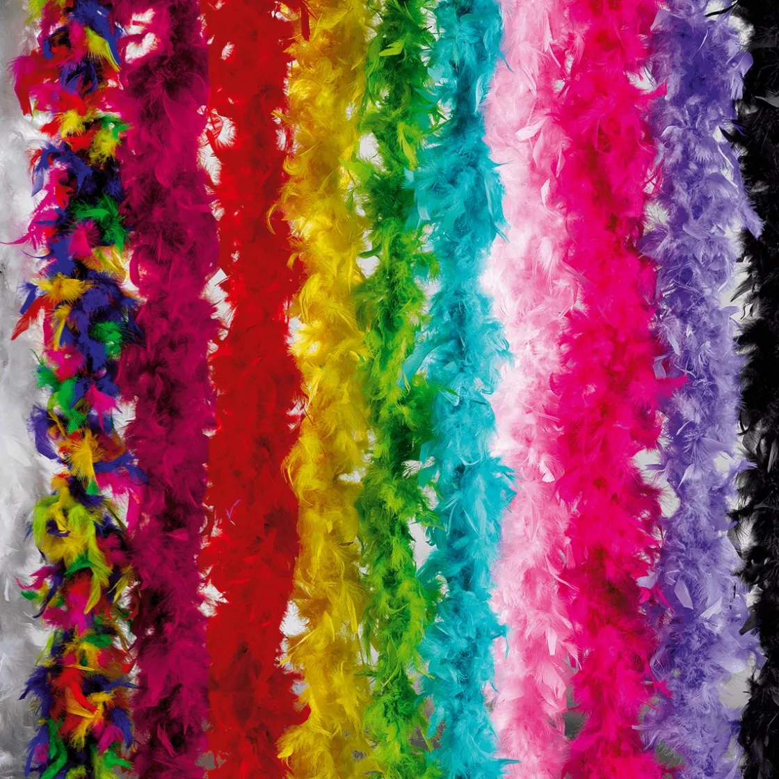 DecoWoerner Decoración Temática>Boa De Plumas, Negra, 180 Cm